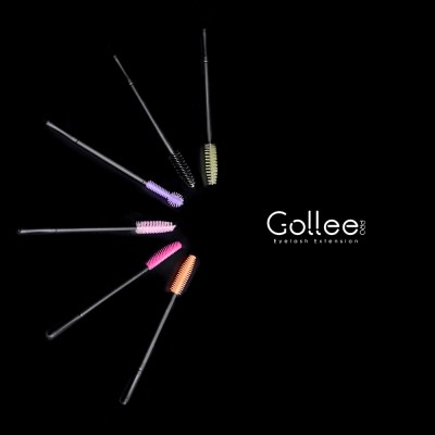 Gollee Wholesale Price Pink Eyelash Extension Eyebrow Applicator Disposable Mascara Brush