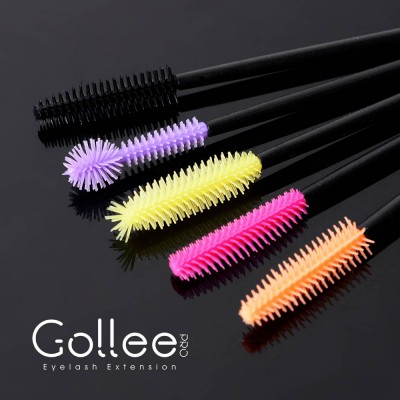 50pcs per Pack High Quality No Smell Soft Brush Head Silicone Mascara Brush Disposable Eyelash Wand Brush Eyelash Extension